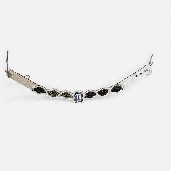 Rare Vintage Diesel Statement Leather Belt with Jewel & Fan Detail –Unique Piece - Picture 5 of 6